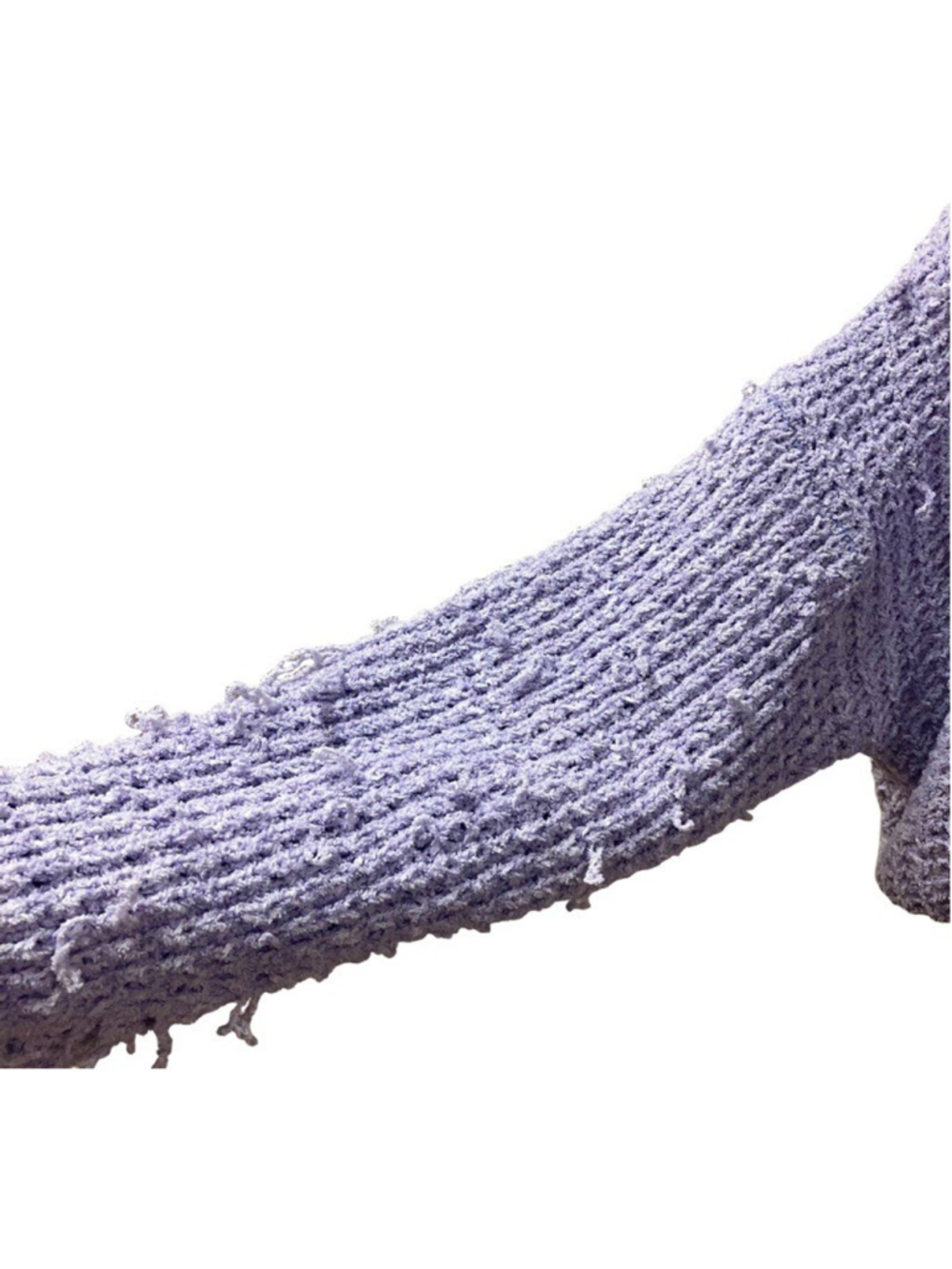 Urban Outfitters Cozy Loop Knit Cropped Sweater MEDIUM Lavender Oversized Fall - Picture 2 of 8